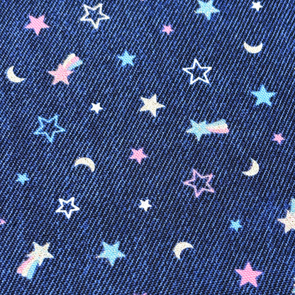 生地 【 オックス ラメ☆デニム ネイビー 】 オックス生地 綿プリント 110cm巾 綿100％