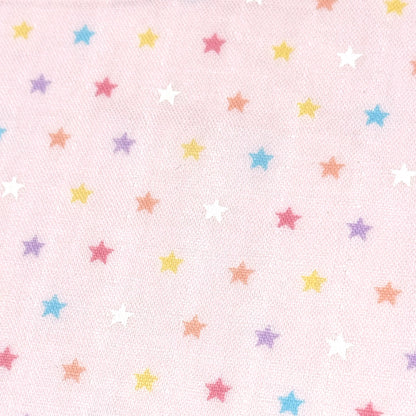 生地【Wガーゼ 星 ピンク×カラフル】ガーゼ生地 ガーゼ ベビー 男の子 女の子 ふんわり やわらか コットン100％ コアラ
