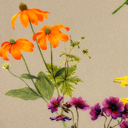 花柄ポリエステルプリント生地