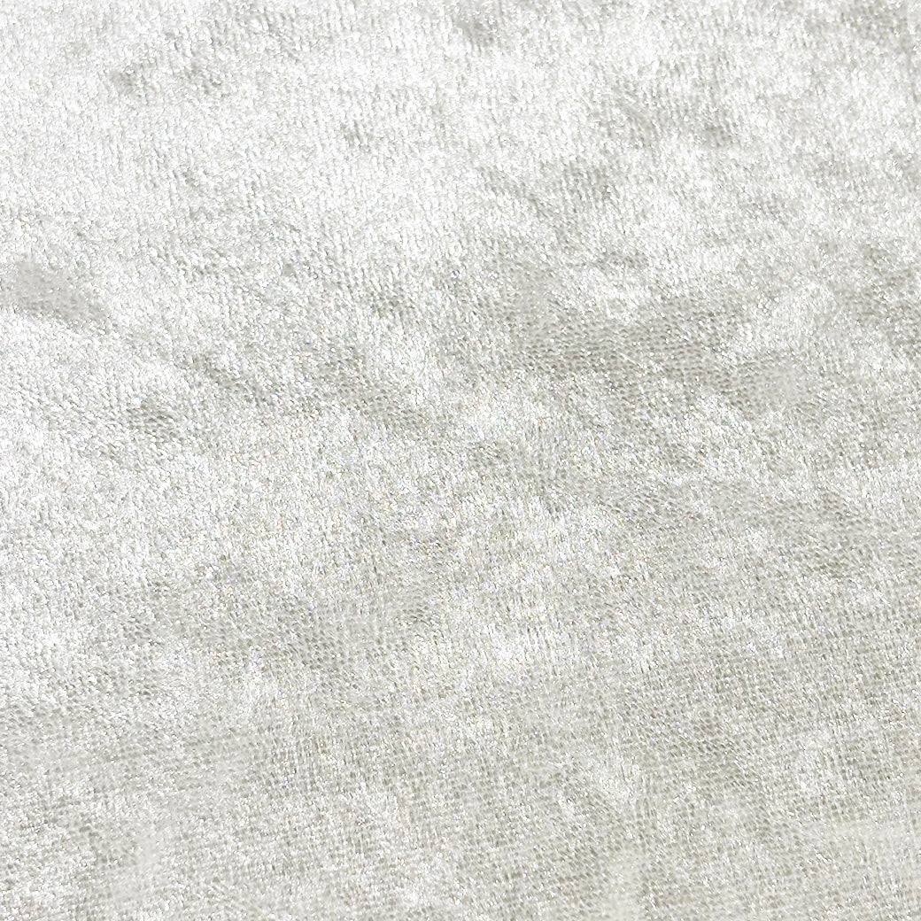 生地 【 クラッシュベロア ホワイト 】 ベロア生地 ベルベット 150cm巾 幅広 無地 ポリエステル