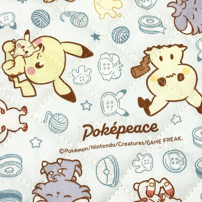 生地 【 ポケピース キルト 水色 】 ポケモン ポケットモンスター 105cm巾 コットン 綿100％ キルティング生地 キャラクター