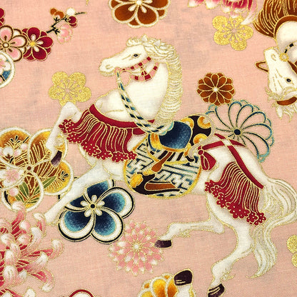 和柄馬シーチング生地