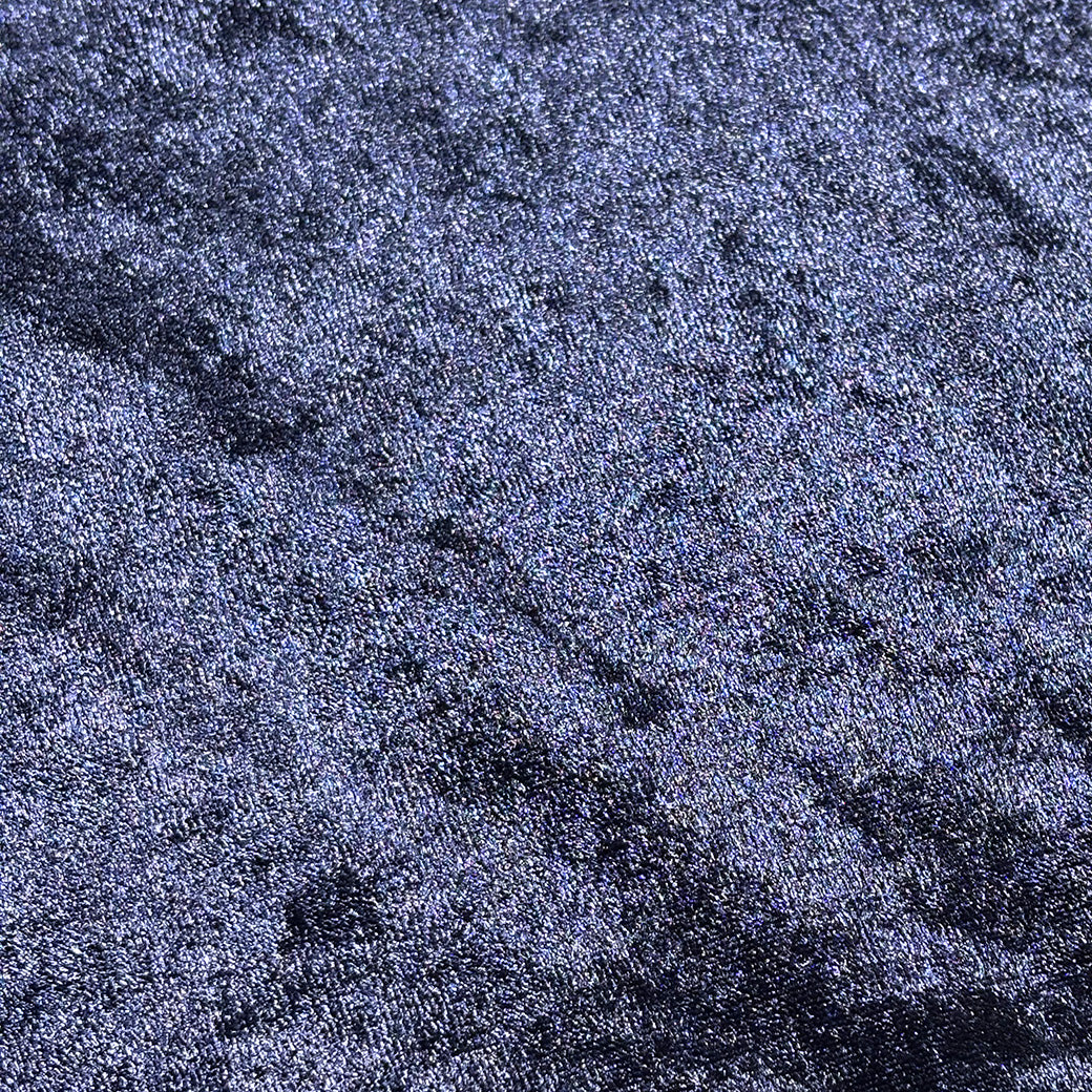 生地 【 クラッシュベロア ネイビー 】 ベロア生地 ベルベット 150cm巾 幅広 無地 ポリエステル
