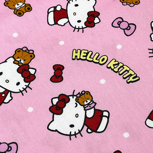 生地 【 サンリオキャラ 薄ピンク 】 ハローキティ キティちゃん サンリオ オックス生地 110cm巾 コットン 綿100％ 綿プリント