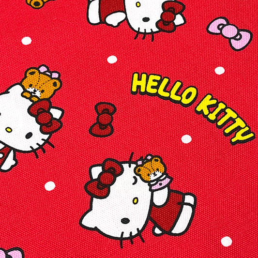生地 【 サンリオキャラ 赤 】 ハローキティ キティちゃん サンリオ オックス生地 110cm巾 コットン 綿100％ 綿プリント