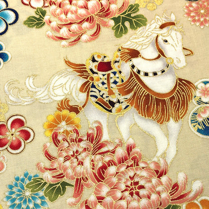 和柄馬シーチング生地