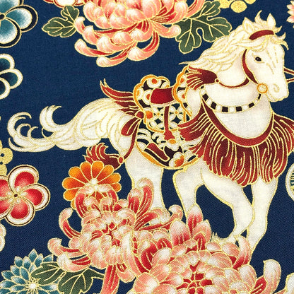 和柄馬シーチング生地