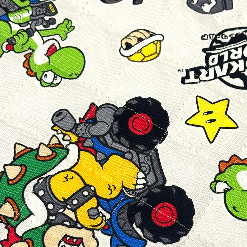 生地 【 マリオカート キルト 白】 キルト生地 キルティング 105cm巾 コットン 綿100％ キャラ生地 キャラクター