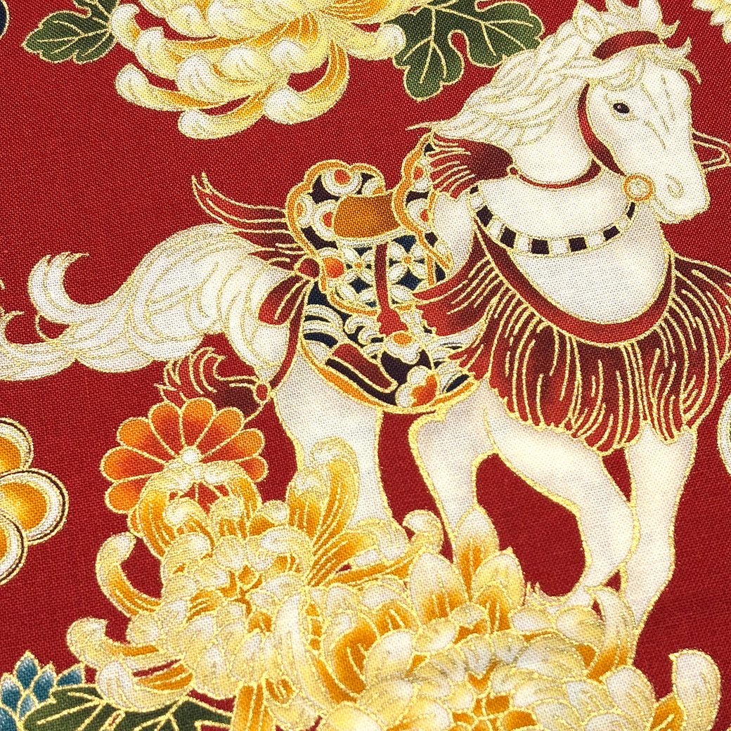 和柄馬シーチング生地