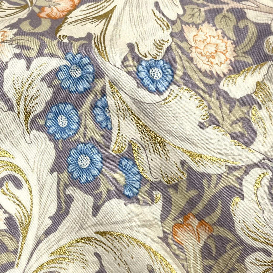 生地 【 V&A Fabric Collection レスター Leicester オパールグレー 】 ブロード 110cm巾 コットン 綿100％ 薄手 薄地 ウィリアムモリス William Morris