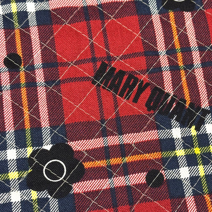生地 【 MARY QUANT タータン花 キルティング 赤 】 マリクワ マリークワント キルティング生地 106cm巾 綿プリント コットン100％
