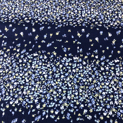 生地 【 60ローンプリント 小花 紺 】 ローン生地 108cm巾 綿生地 綿 コットン 綿100％ 植物柄 花柄 北欧風