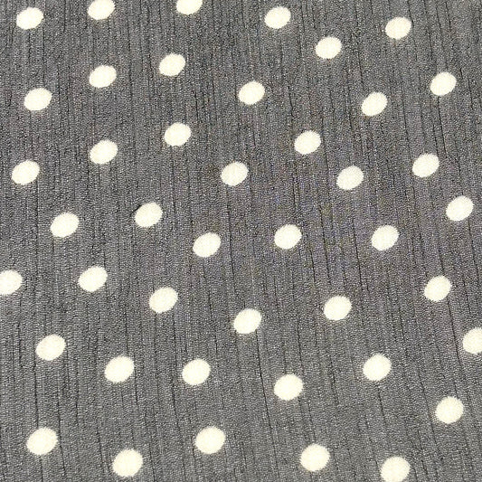 生地 【 シルク楊柳 ドット 黒×白 】 シルク生地 楊柳生地 105cm巾 シアー シフォン