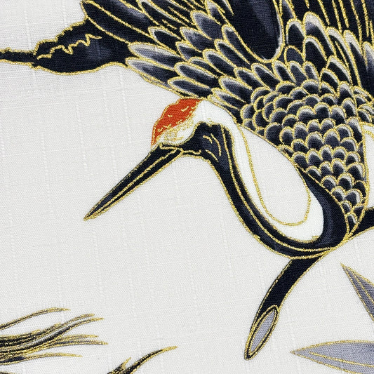 生地 【 和柄ドビー 金の鶴亀 3色 】 ドビー織り 110cm巾 綿 コットン100％