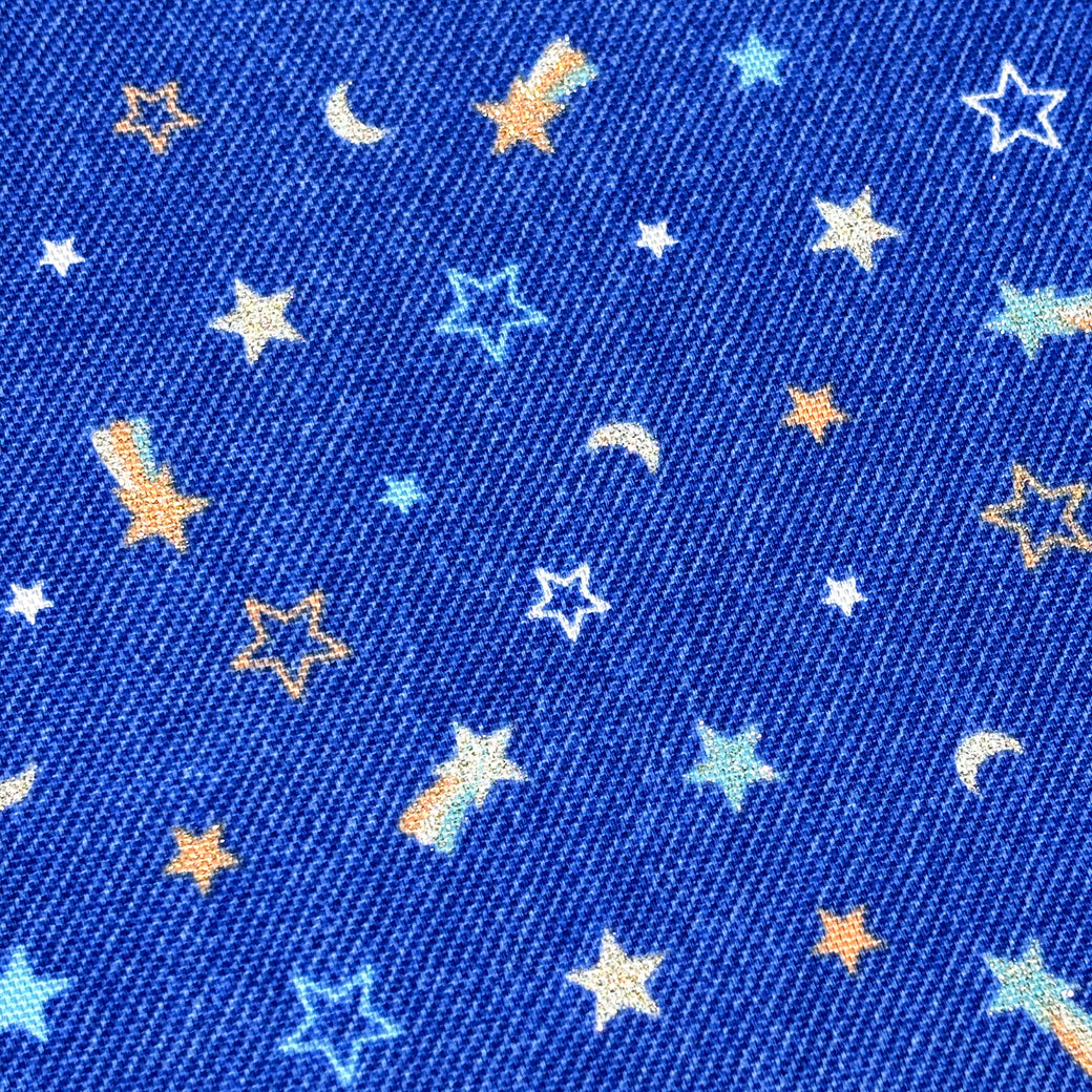 生地 【 オックス ラメ☆デニム 2色 】 オックス生地 綿プリント 110cm巾 綿100％