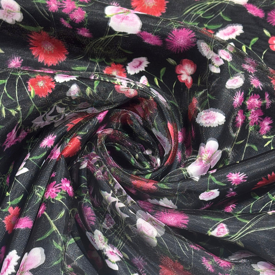 花柄リファインオーガンジー生地