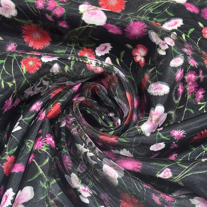 花柄リファインオーガンジー生地