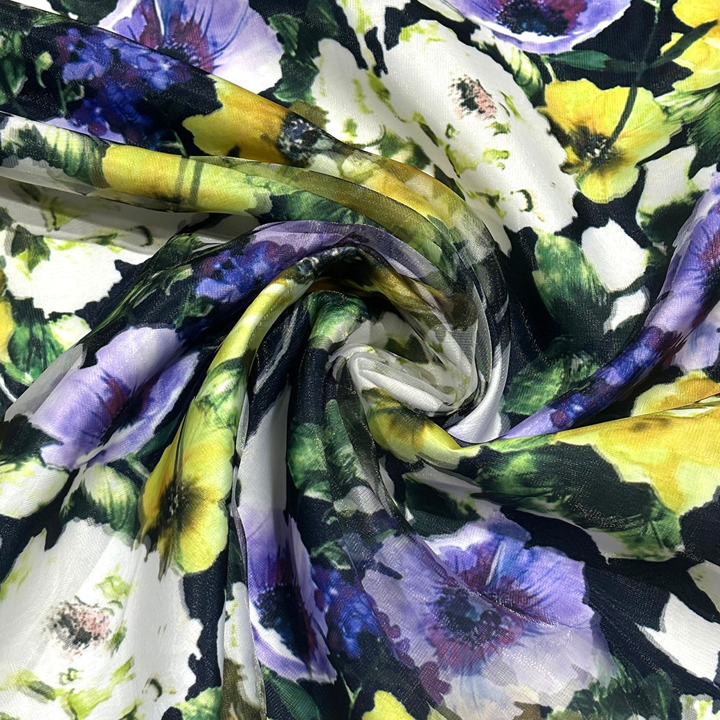 花柄リファインオーガンジー生地