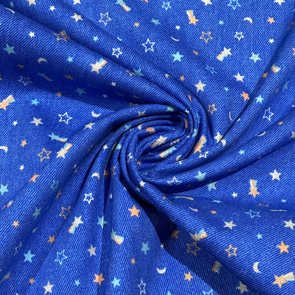 生地 【 オックス ラメ☆デニム 2色 】 オックス生地 綿プリント 110cm巾 綿100％