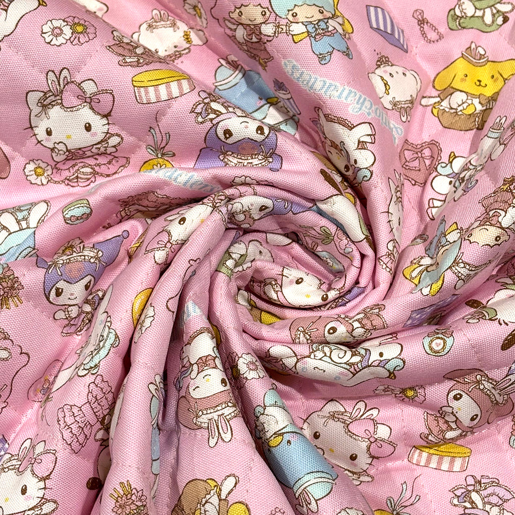 生地 【 サンリオキャラキルト 薄ピンク 】 サンリオ キルト生地 キルティング 105cm巾 コットン 綿100％ キャラクター