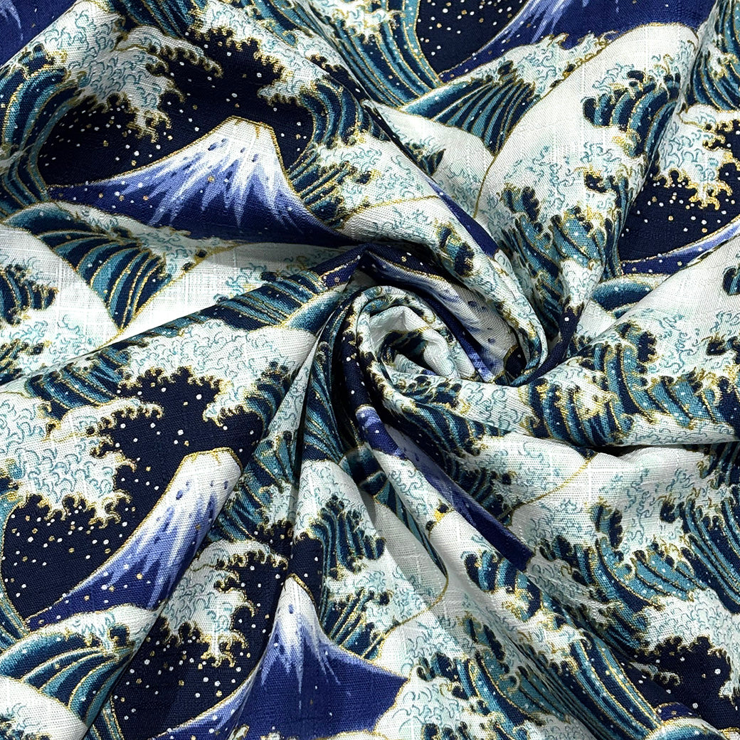 富士山柄のドビー織生地