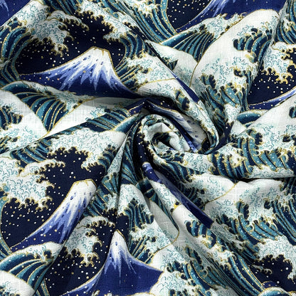 富士山柄のドビー織生地