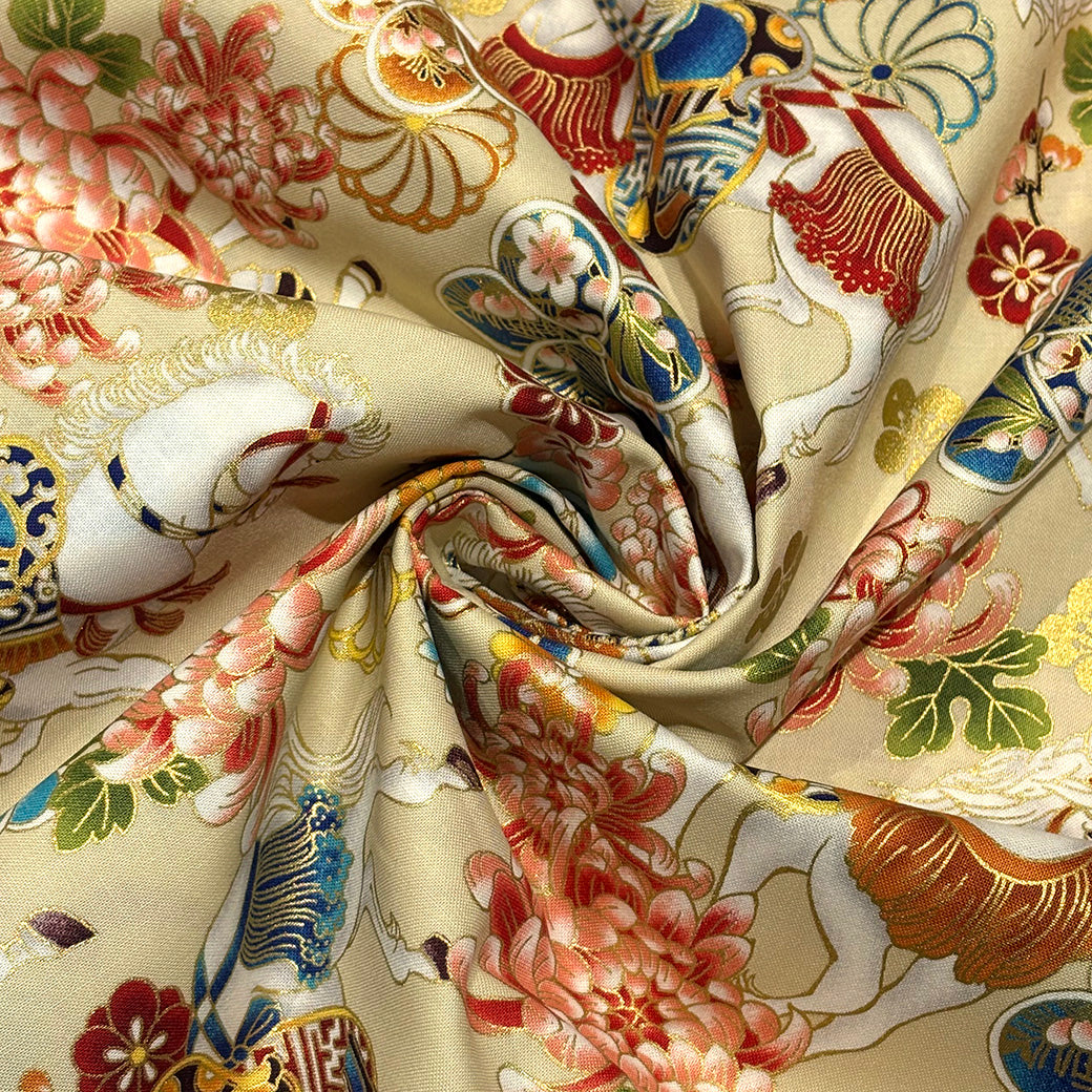 和柄馬シーチング生地