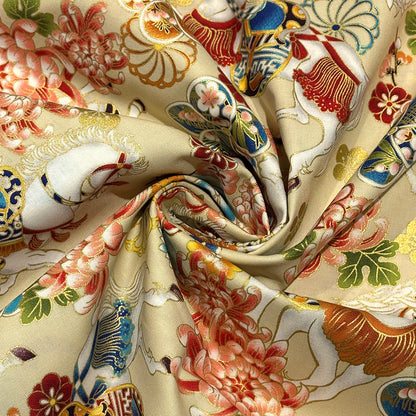 和柄馬シーチング生地