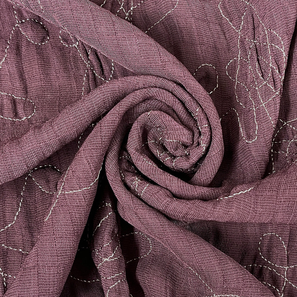 生地 【 二重織 ファージ刺繍 ブドウ】 110cm巾 二重織生地 刺繍生地 立体刺繍 ポリエステル生地 デザイン生地