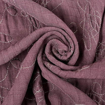 生地 【 二重織 ファージ刺繍 ブドウ】 110cm巾 二重織生地 刺繍生地 立体刺繍 ポリエステル生地 デザイン生地