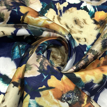 花柄リファインオーガンジー生地