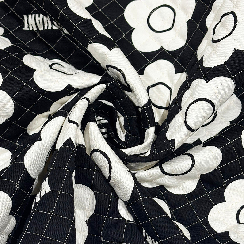 生地 【 MARY QUANT キルティング 黒白 】 マリクワ マリークワント