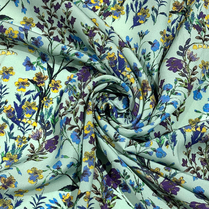 花柄ポリエステルプリント生地