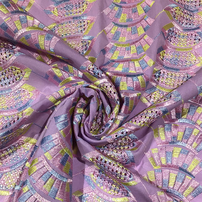 生地 【 刺繍レース パステルピンク 】 レース生地 103cm巾 刺繍レース 刺しゅう生地 立体レース 透け感レース 幾何学模様