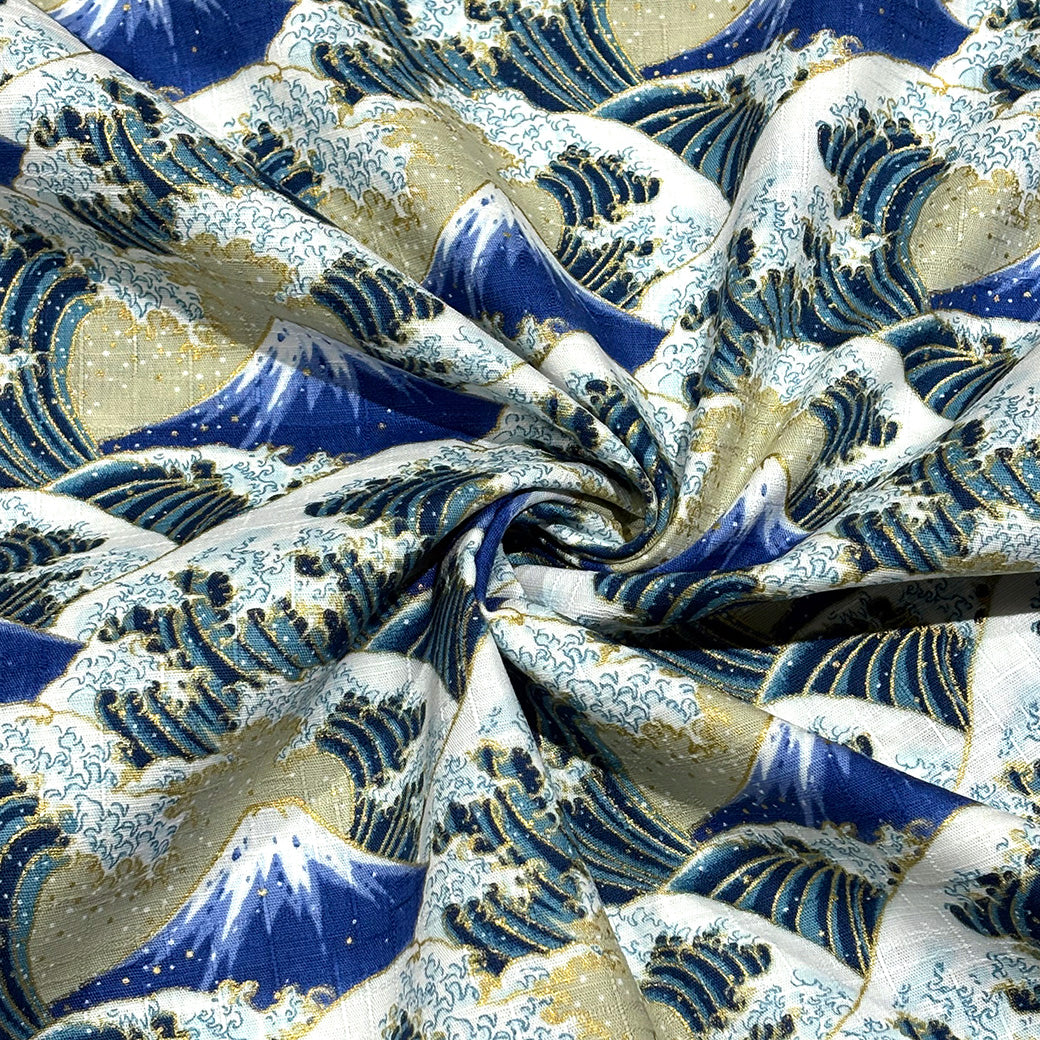 富士山柄のドビー織生地