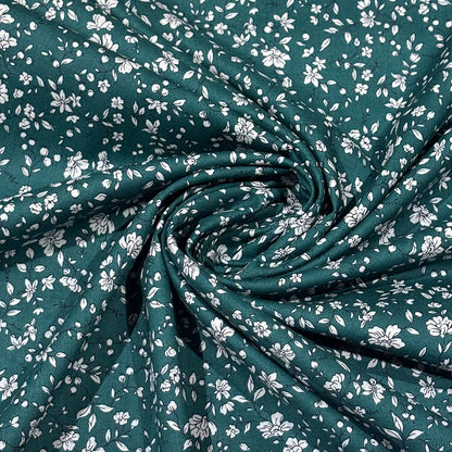 生地 【 60ローンプリント 小花 グリーン 】 ローン生地 108cm巾 綿生地 綿 コットン 綿100％ 植物柄 花柄