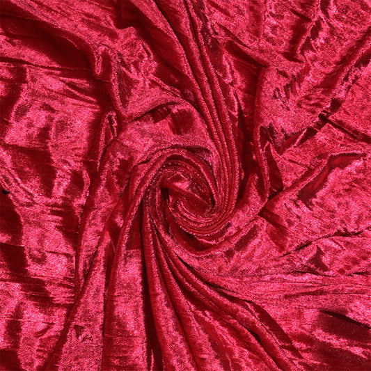 生地 【 ストレッチクラッシュベロア マゼンタ 】 ベロア生地 ベルベット 130cm巾 幅広 無地 ポリエステル 光沢 ベロア素材 衣装生地
