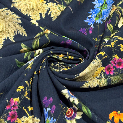 花柄ポリエステルプリント生地