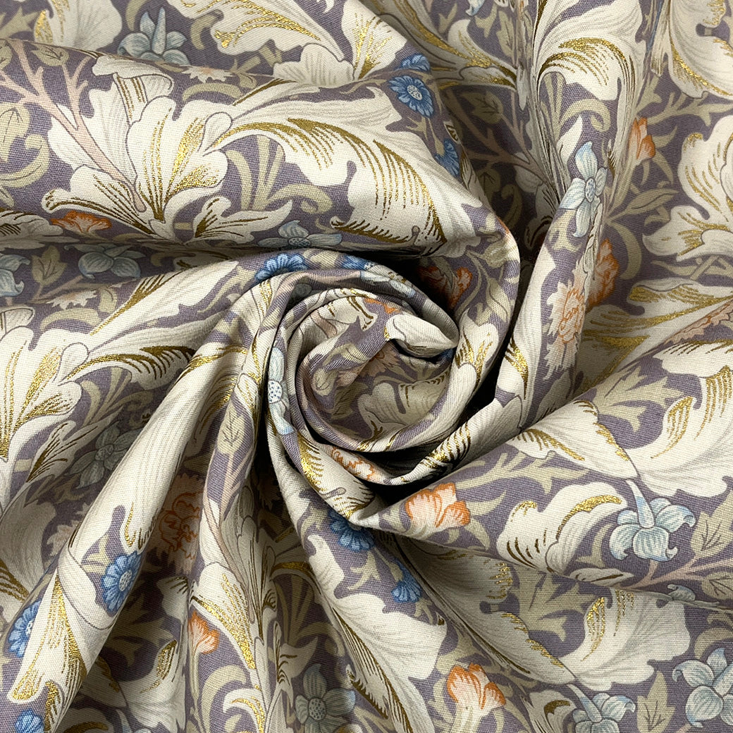 生地 【 V&A Fabric Collection レスター Leicester オパールグレー 】 ブロード 110cm巾 コットン 綿100％ 薄手 薄地 ウィリアムモリス William Morris