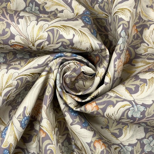 生地 【 V&A Fabric Collection レスター Leicester オパールグレー 】 ブロード 110cm巾 コットン 綿100％ 薄手 薄地 ウィリアムモリス William Morris
