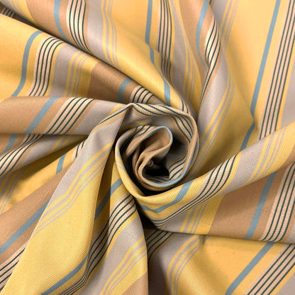 生地 【 モアレストライププリント からし 】 ストライプ柄 ボーダー プリント しましま