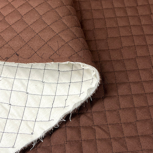 生地 【 シーチングキルティング 茶   】105cm巾 キルティング生地