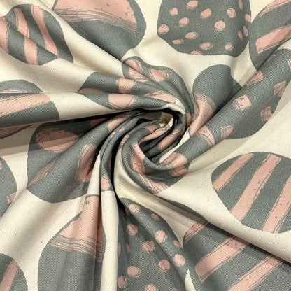 生地 【 オックスプリント まる柄 ピンクグレー 】 オックス生地 北欧風 ドット 110cm巾 綿100％ コットン