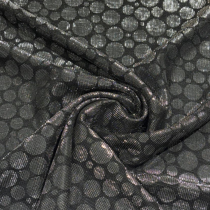 ドット柄ラメニット生地