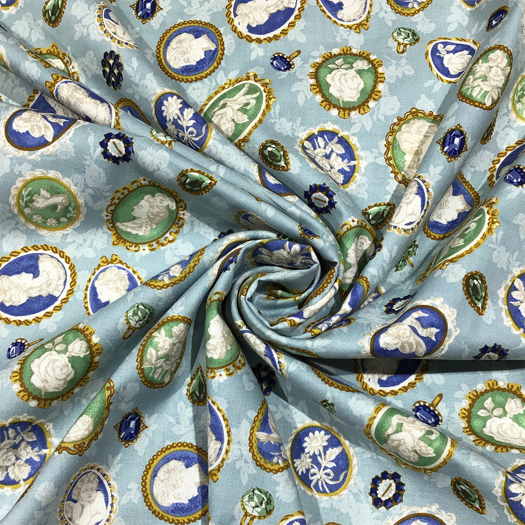 生地 【 QUILT GATE 西欧チャーム スカイ 】 キルトゲイト シーチング