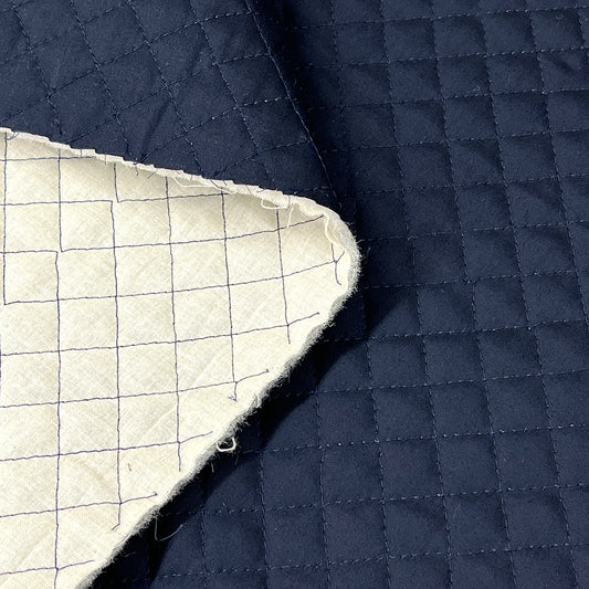 生地 【 シーチングキルティング  紺】 105cm巾 キルティング生地