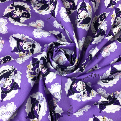 生地 【 オックスフォード クロミ パープル 】 オックス生地 110cm巾 サンリオ クロミちゃん