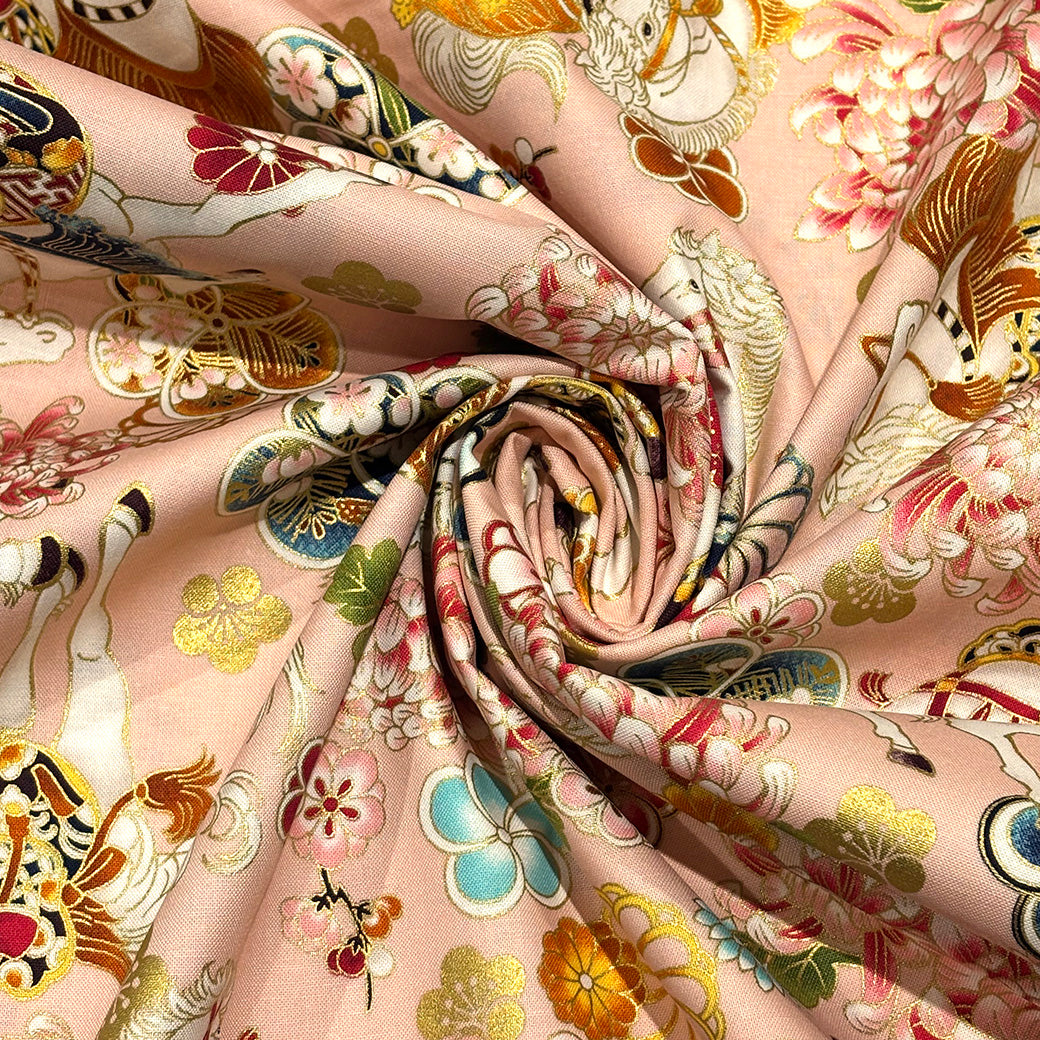 和柄馬シーチング生地