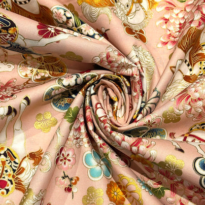 和柄馬シーチング生地