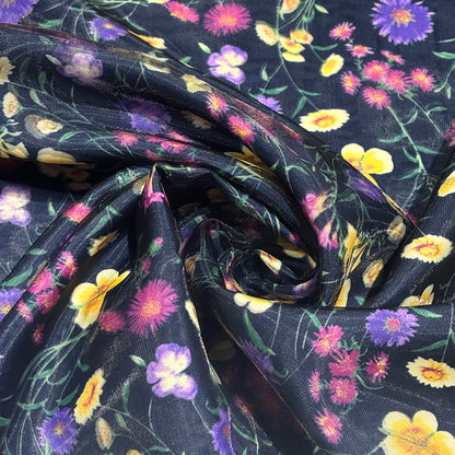 花柄リファインオーガンジー生地